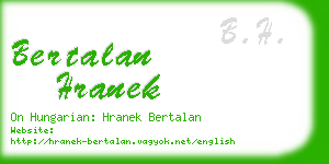 bertalan hranek business card